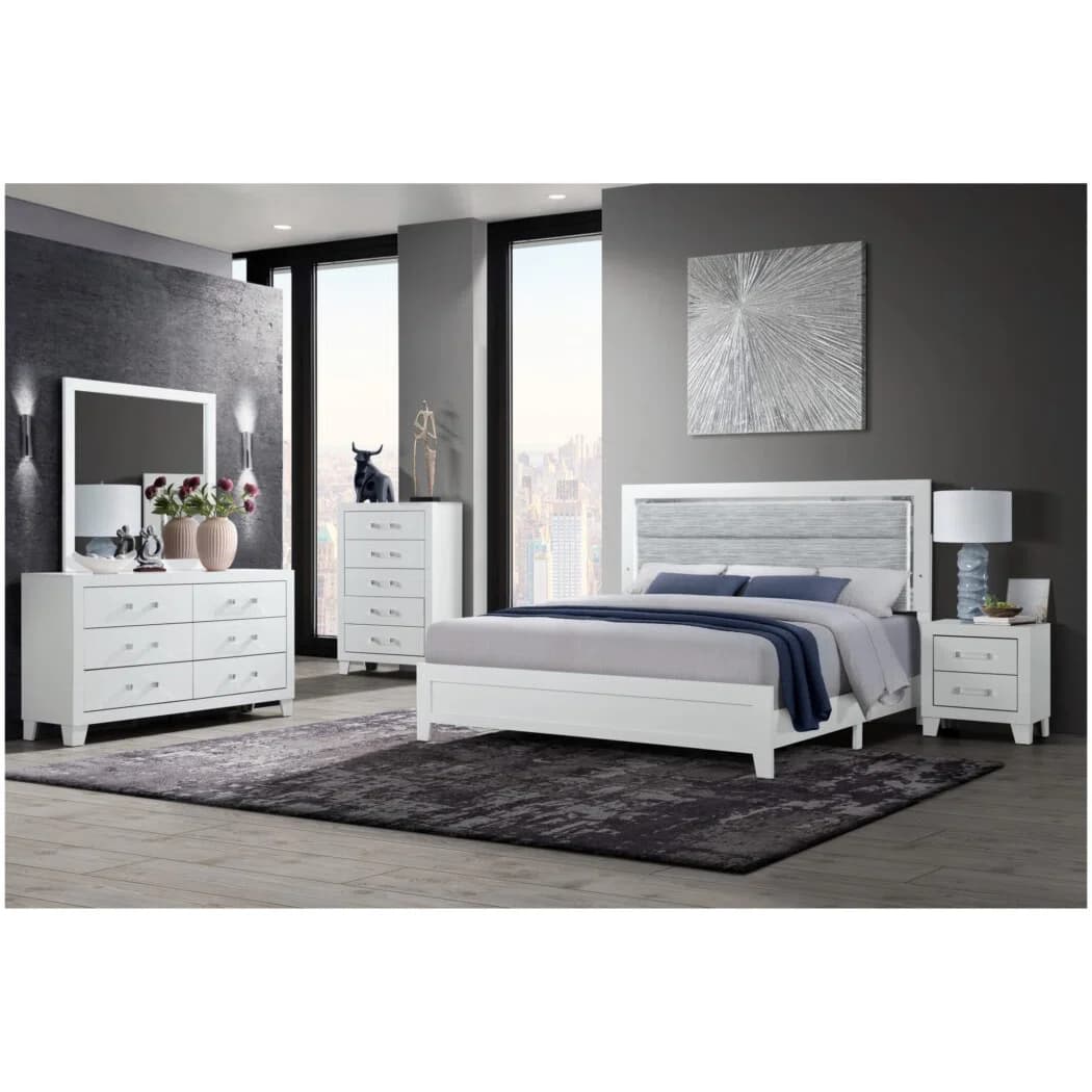 Luccia - Full Bed With LED - White