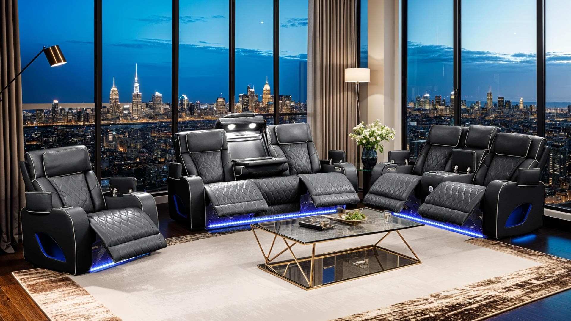 Fortuner Black Sofa Love